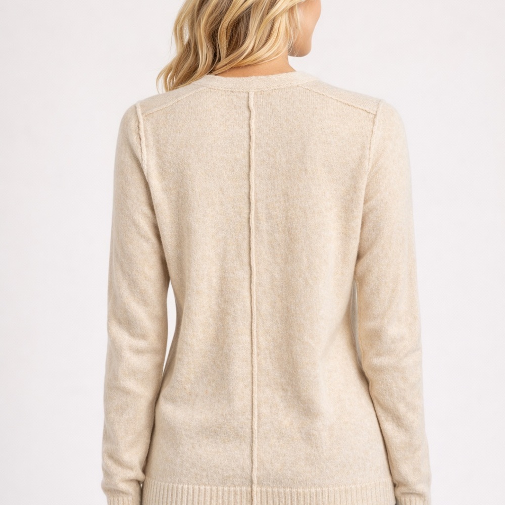 Aqua Cream Oatmeal Women's Cashmere Cardigan XS - Picture 7 of 10